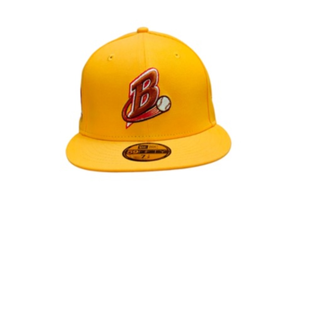 Buffalo Bisons Hat Cap Fitted‎ Mens 7 1/8 Yellow MILB Baseball 59FIFTY New Era